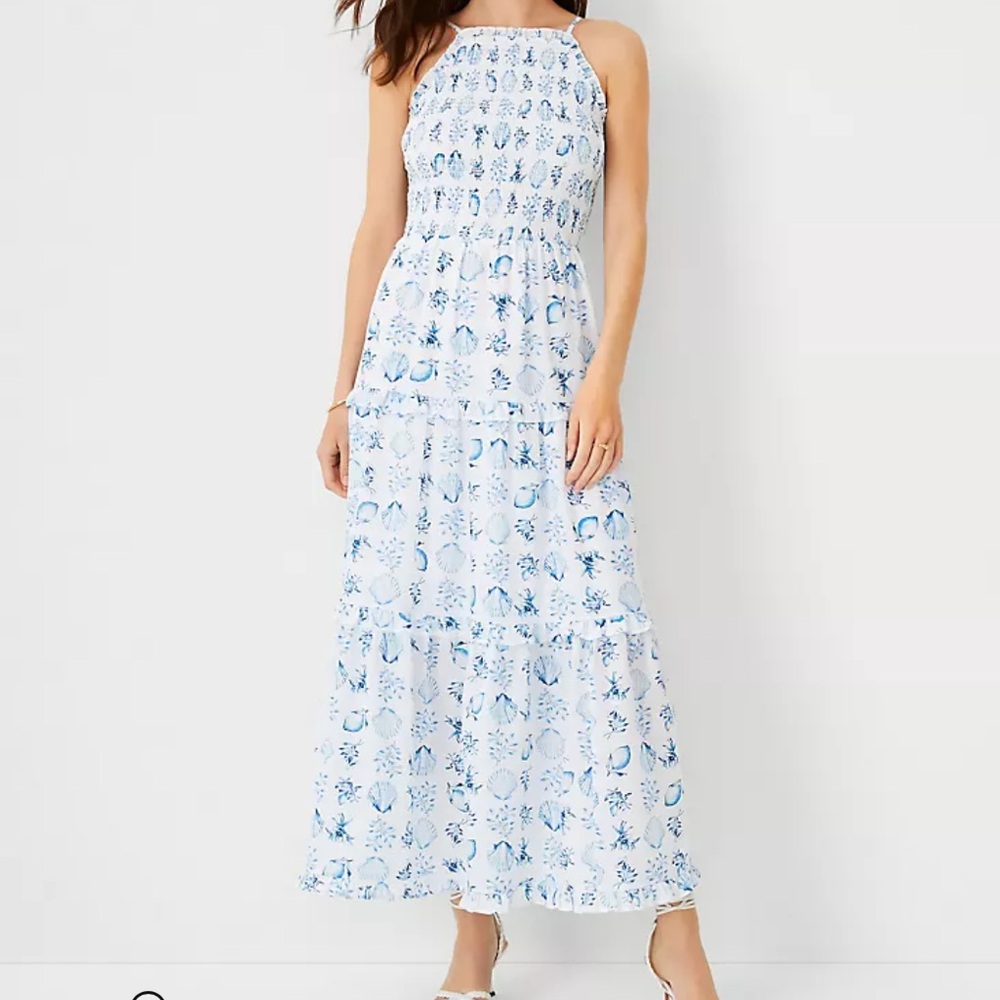 New with tags Ann Taylor Shell tile tiered maxi dress
